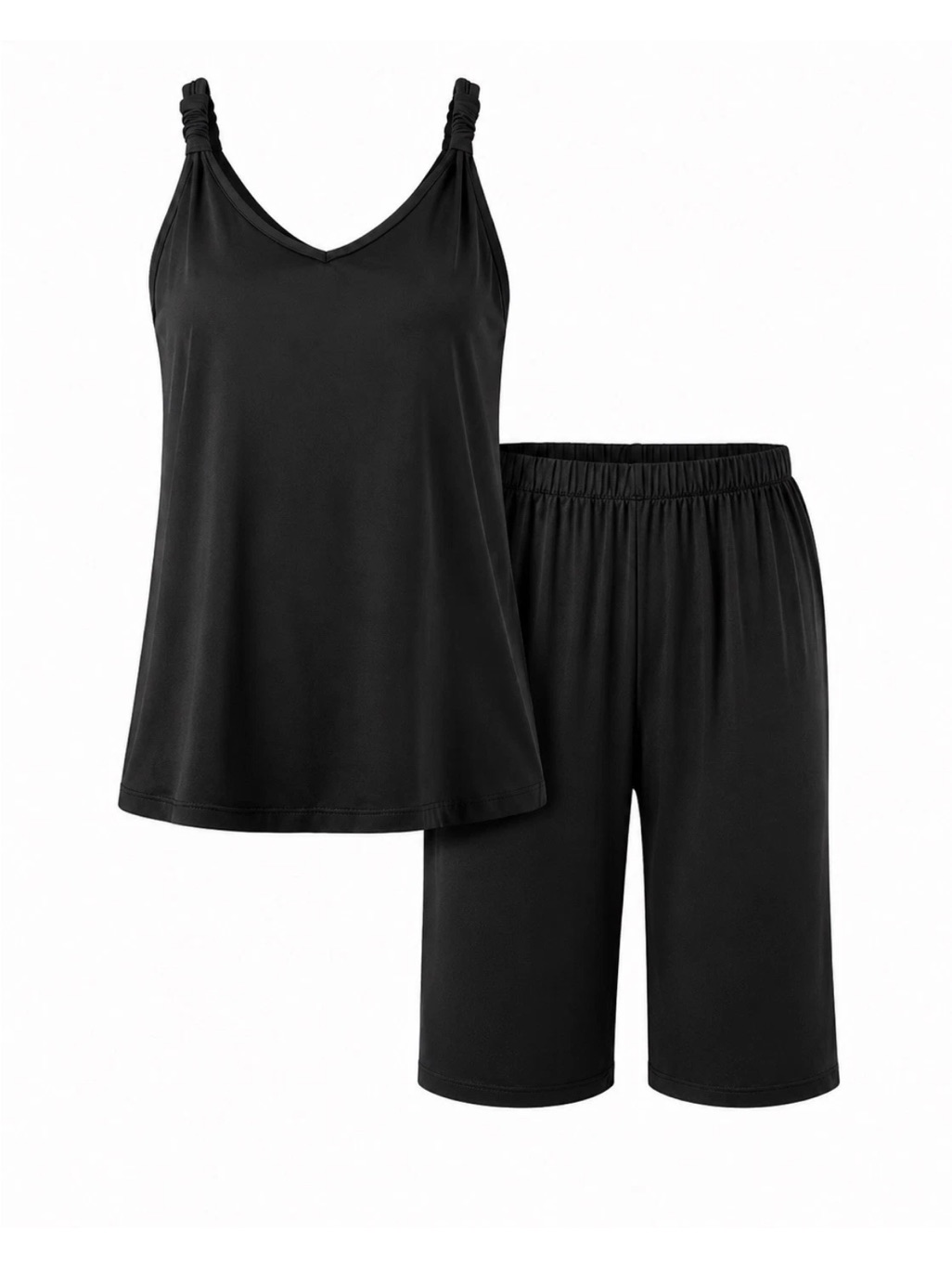 Women’s Black V-Neck Sleepwear Set